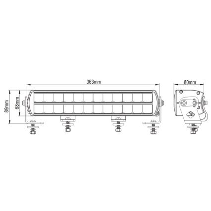 LED Svetelná rampa automobilu BLACK OFF ROAD LED/120W/9-36V IP69 6000K