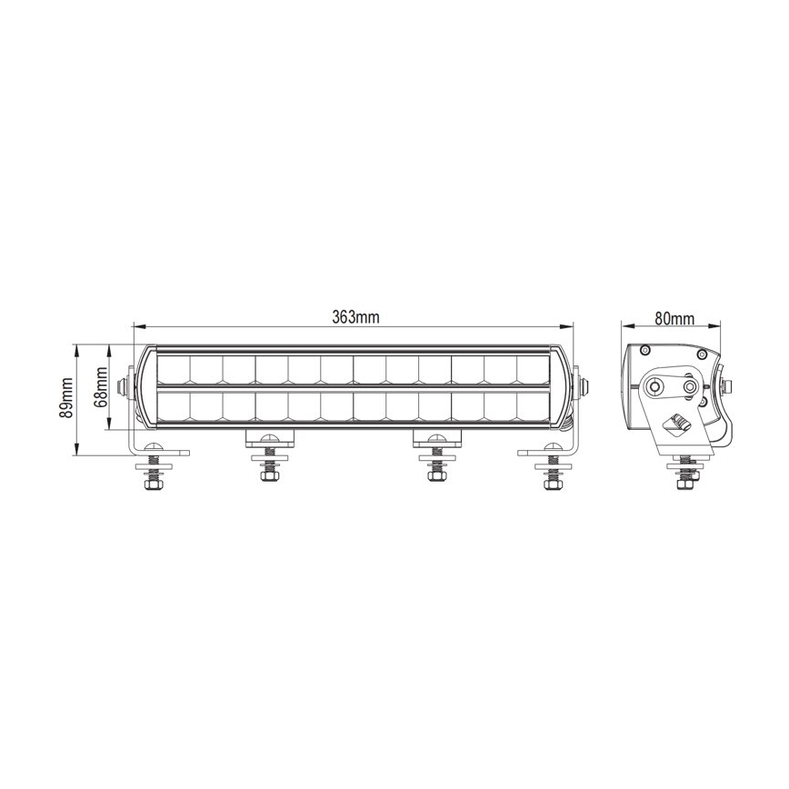 LED svetelná rampa na auto BLACK OFF ROAD LED/120W/9-36V IP69 6000K
