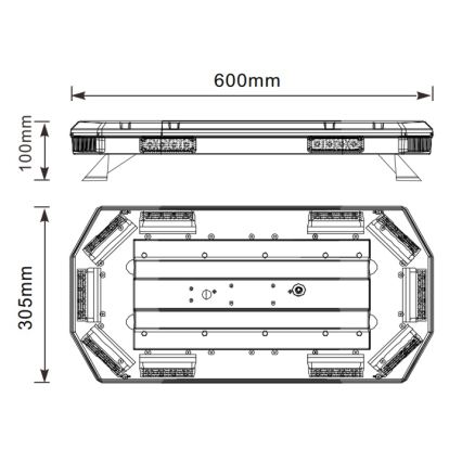LED svetelná rampa pre automobil EPISTAR LED/168W/12-24V IP66 oranžová