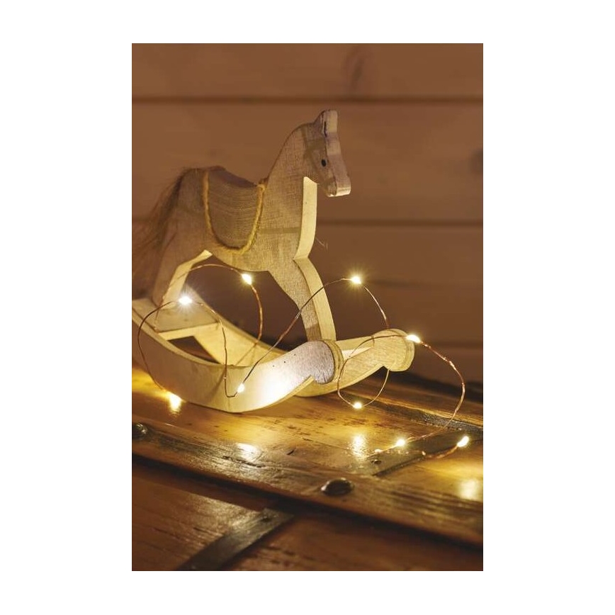 LED svetelná reťaz 20 LED/2,4 m, teplá biela