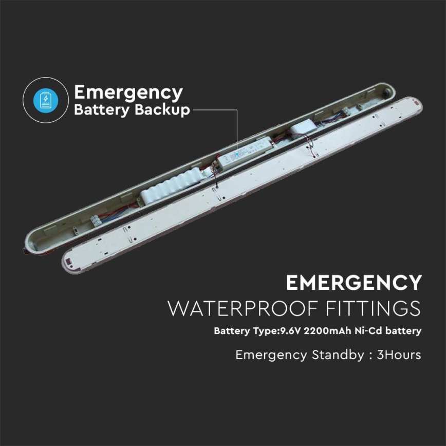 LED Technické žiarivkové svietidlo s núdzovým modulom EMERGENCY LED/36W/230V 4000K 120cm IP65