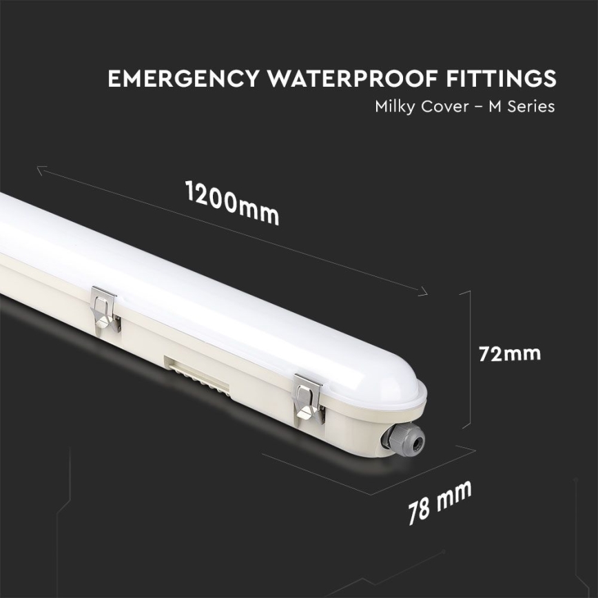 LED Technické žiarivkové svietidlo s núdzovým modulom EMERGENCY LED/36W/230V 4000K 120cm IP65