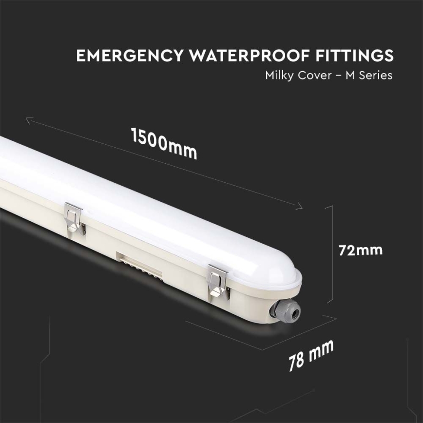 LED Technické žiarivkové svietidlo s núdzovým modulom EMERGENCY LED/48W/230V 6500K 150cm IP65