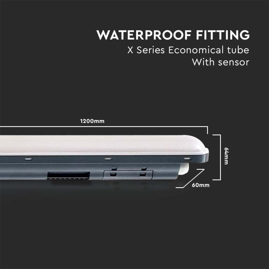 LED Technické žiarivkové svietidlo so senzorom  X-SERIES LED/36W/230V 6500K 120 cm IP65