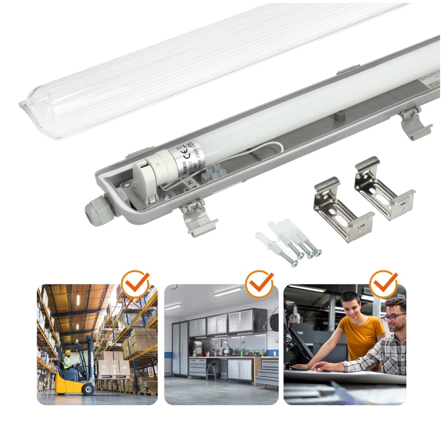 LED Technické žiarivkové svietidlo T8 1xG13/18W/230V 4000K IP65 128 cm