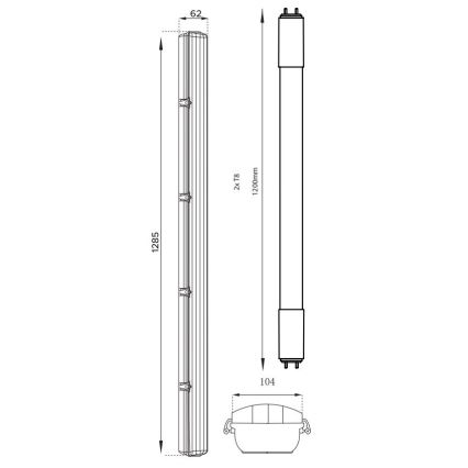 LED Technické žiarivkové svietidlo T8 2xG13/18W/230V 4000K IP65 128,5 cm