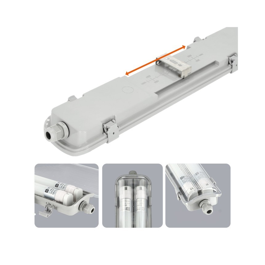 LED technické žiarivkové svietidlo T8 2xG13/18W/230V 6500K IP65 127 cm