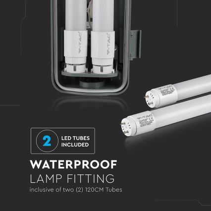 LED Technické žiarivkové svietidlo T8 2xG13/22W/230V IP65 6400K 156 cm