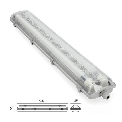 LED Technické žiarivkové svietidlo T8 2xG13/9W/230V 4000K IP65 67,5 cm