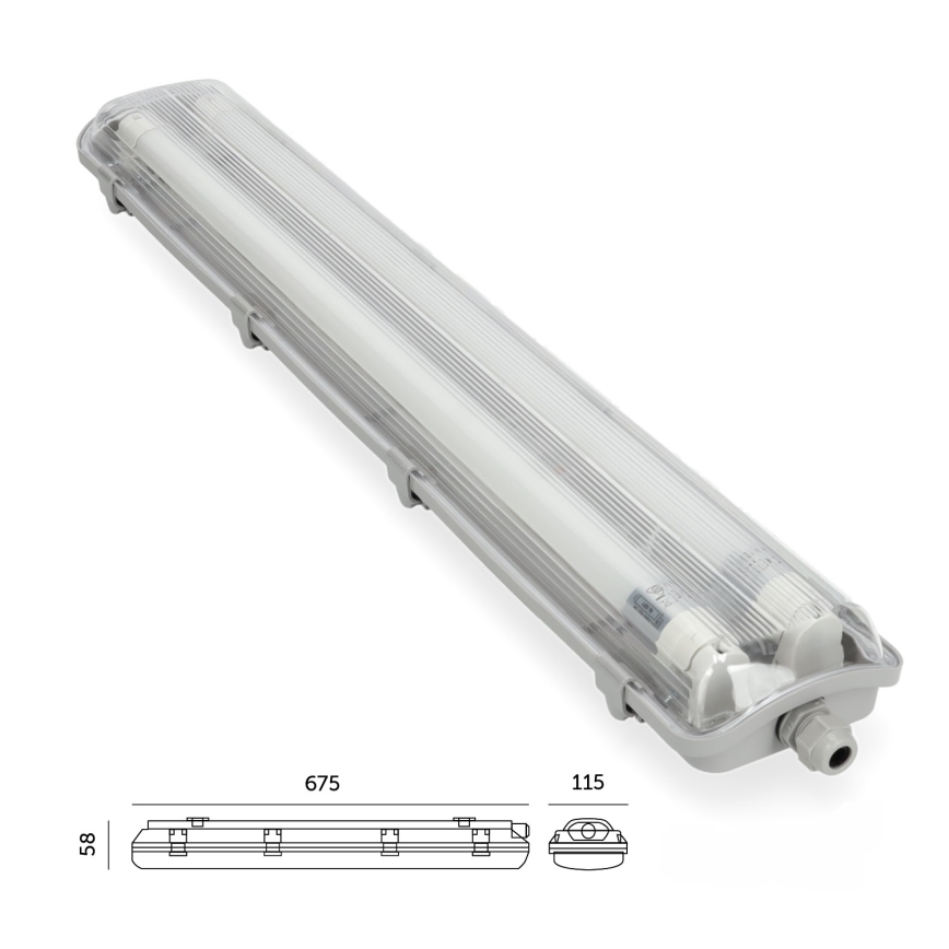 LED Technické žiarivkové svietidlo T8 2xG13/9W/230V 4000K IP65 67,5 cm