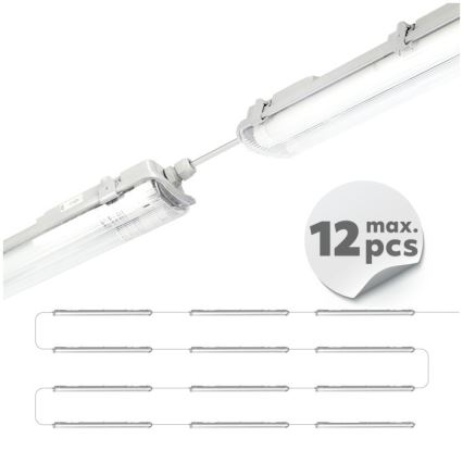 LED technické žiarivkové svietidlo T8, 2×G13 (2×18 W) / 230 V, 5000 K, IP65, 127 cm