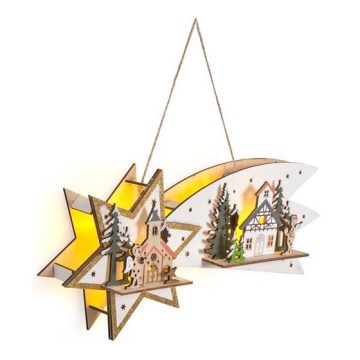 LED Vianočná dekorácia 10xLED/2xAA kométa