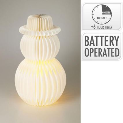 LED Vianočná dekorácia 12xLED/3xAA 39 cm teplá biela snehuliak