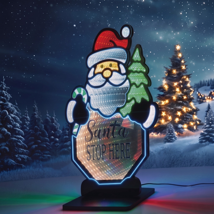 LED Vianočná dekorácia 216xLED/230V 40,5 cm santa