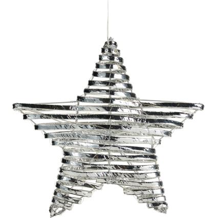 LED Vianočná dekorácia 30xLED/3xAA 40 cm teplá biela hviezda/strieborná