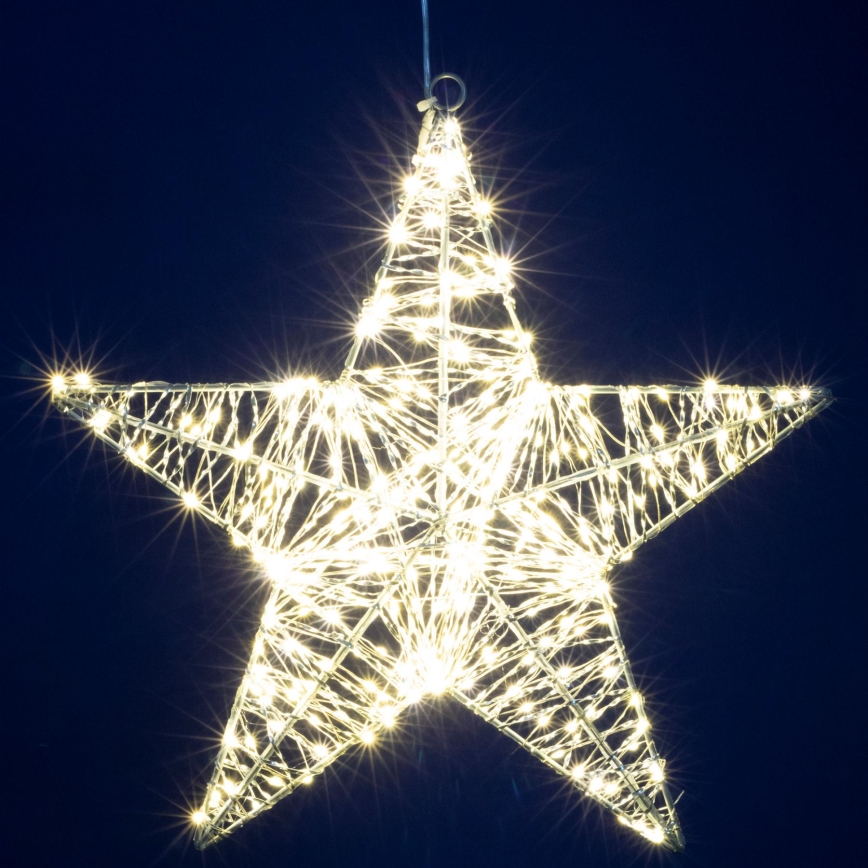 LED Vianočná dekorácia 320xLED/230V 45 cm hviezda teplá biela