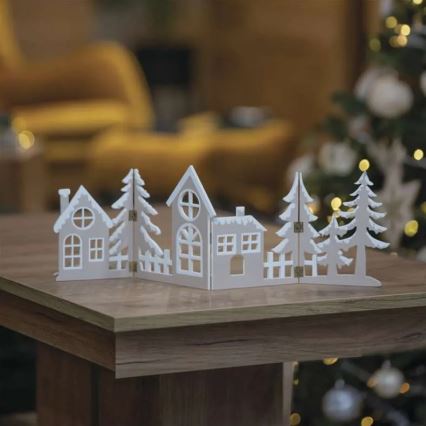 LED vianočná dekorácia 40xLED/2xAA teplá biela mesto