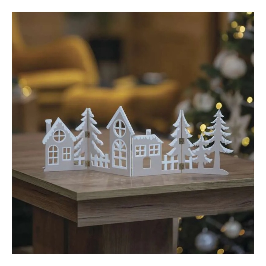 LED vianočná dekorácia 40xLED/2xAA teplá biela mesto