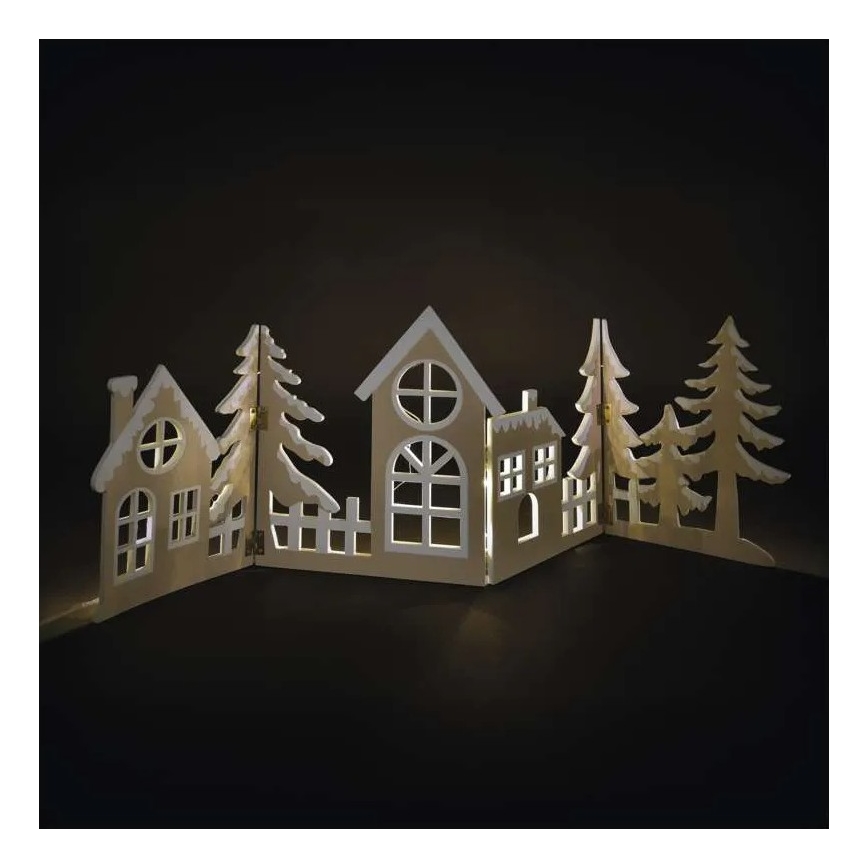 LED vianočná dekorácia 40xLED/2xAA teplá biela mesto