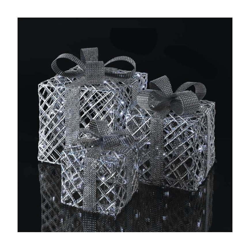 LED Vianočná dekorácia 72xLED/1,35W/230V strieborná