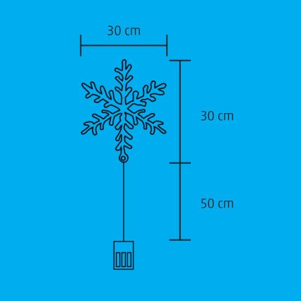 LED Vianočná dekorácia do okna 16xLED/3xAA teplá biela