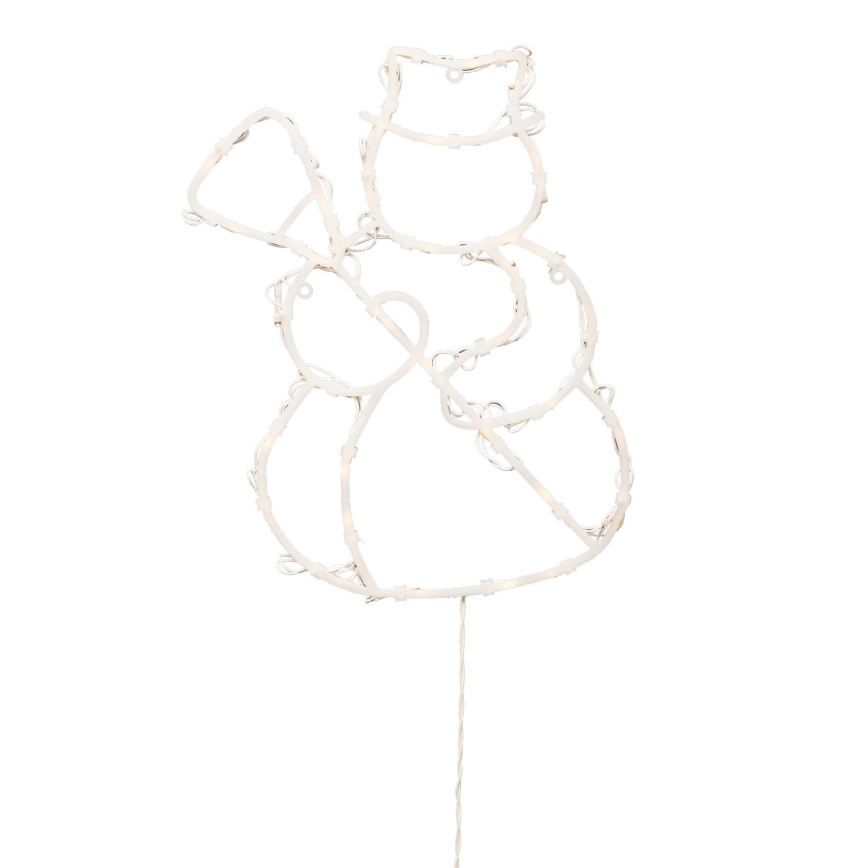 LED Vianočná dekorácia do okna 35xLED/3xAA IP44 snehuliak teplá biela