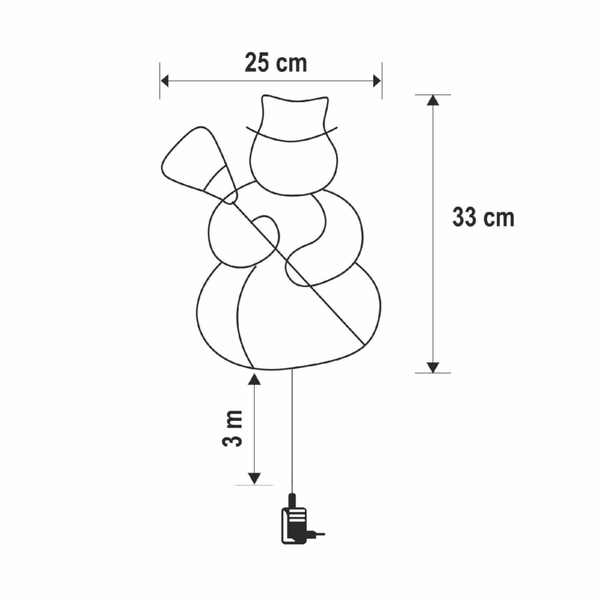 LED Vianočná dekorácia do okna 35xLED/3xAA IP44 snehuliak teplá biela