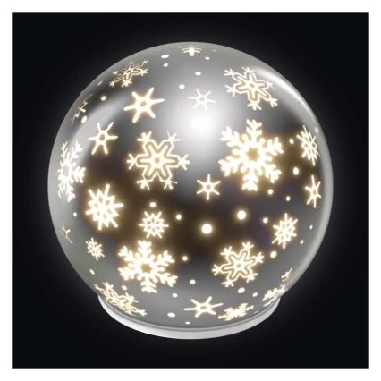 LED vianočná dekorácia LED/0,3W/3xAA, guľa, priemer 12 cm