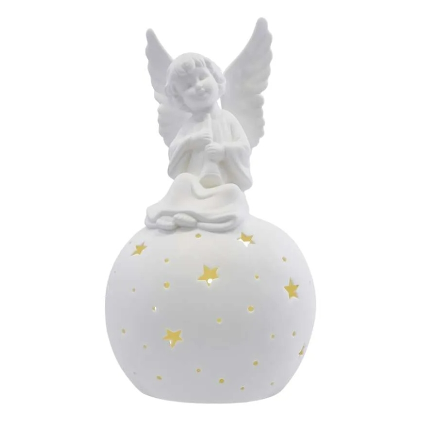 LED Vianočná dekorácia LED/0,4W/2xAA keramický anjel