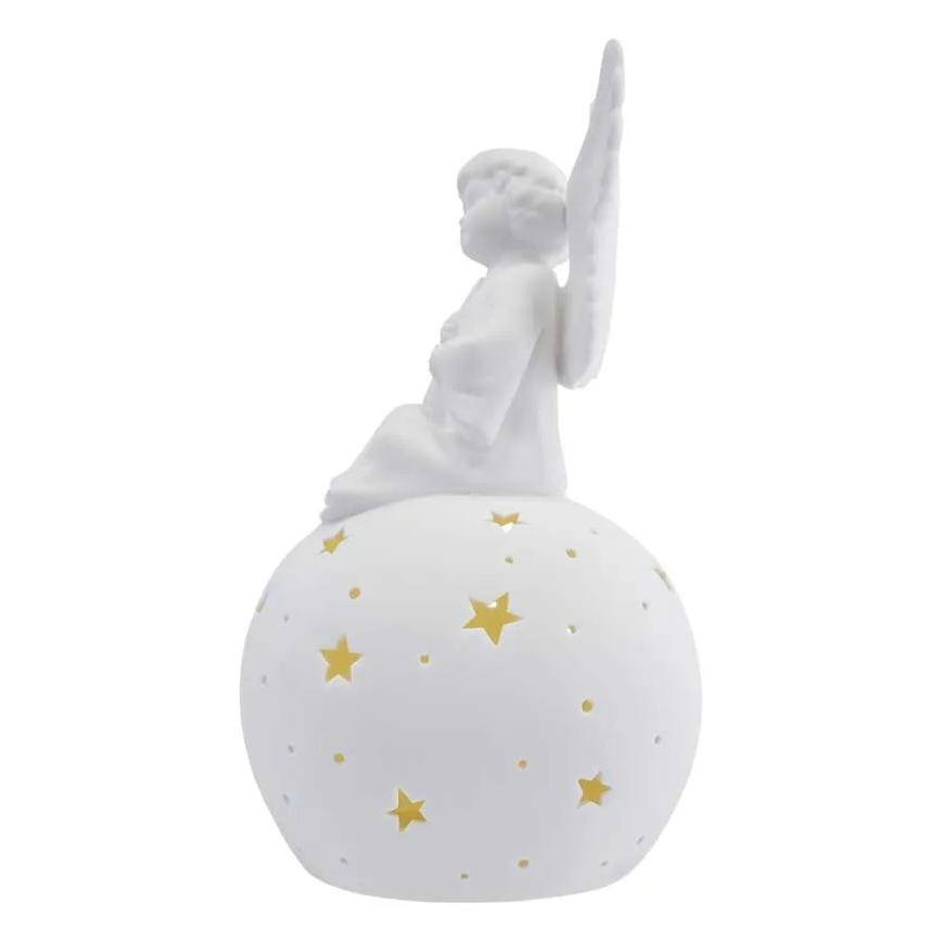 LED Vianočná dekorácia LED/0,4W/2xAA keramický anjel