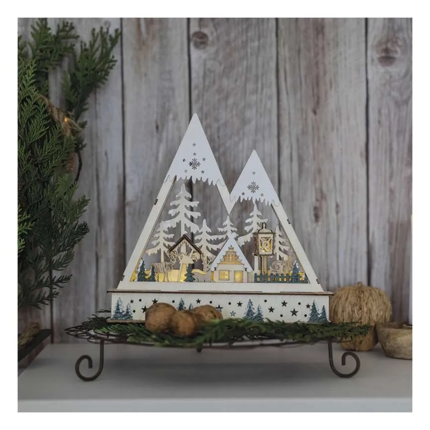 LED Vianočná dekorácia LED/0,6W/2xAA vianočná krajinka