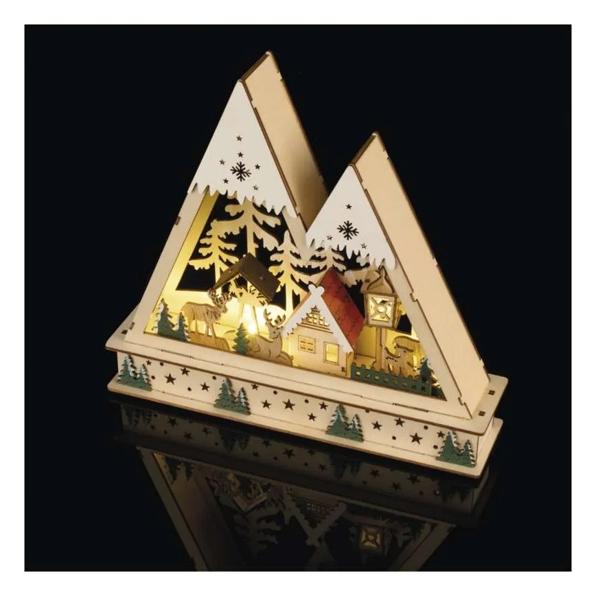 LED Vianočná dekorácia LED/0,6W/2xAA vianočná krajinka