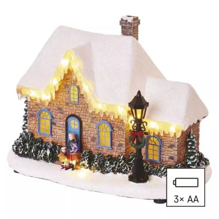 LED Vianočná dekorácia LED/3xAA domček