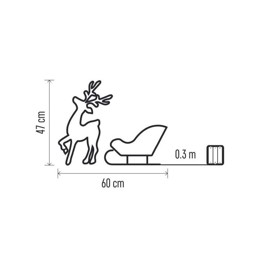 LED Vianočná dekorácia LED/3xAA teplá biela