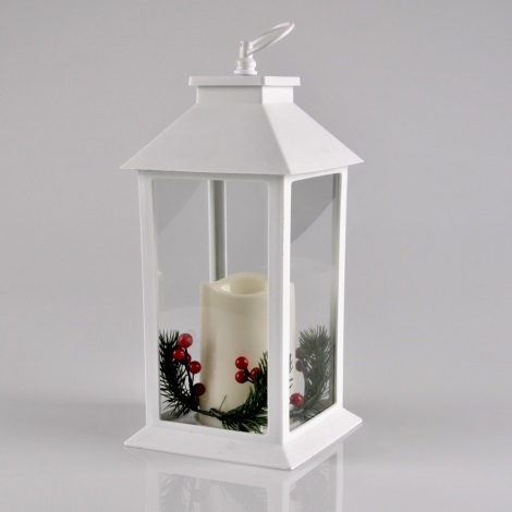 LED Vianočná dekorácia LED/3xAAA lucerna biela sviečka