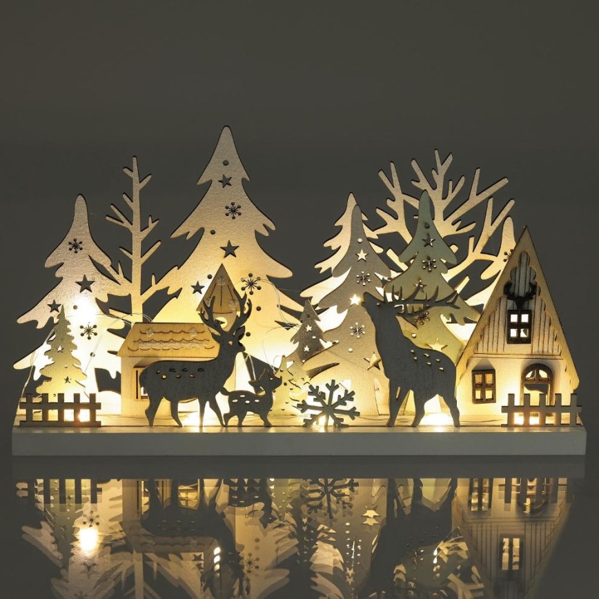 LED Vianočná dekorácia LED/3xAAA/teplá biela les