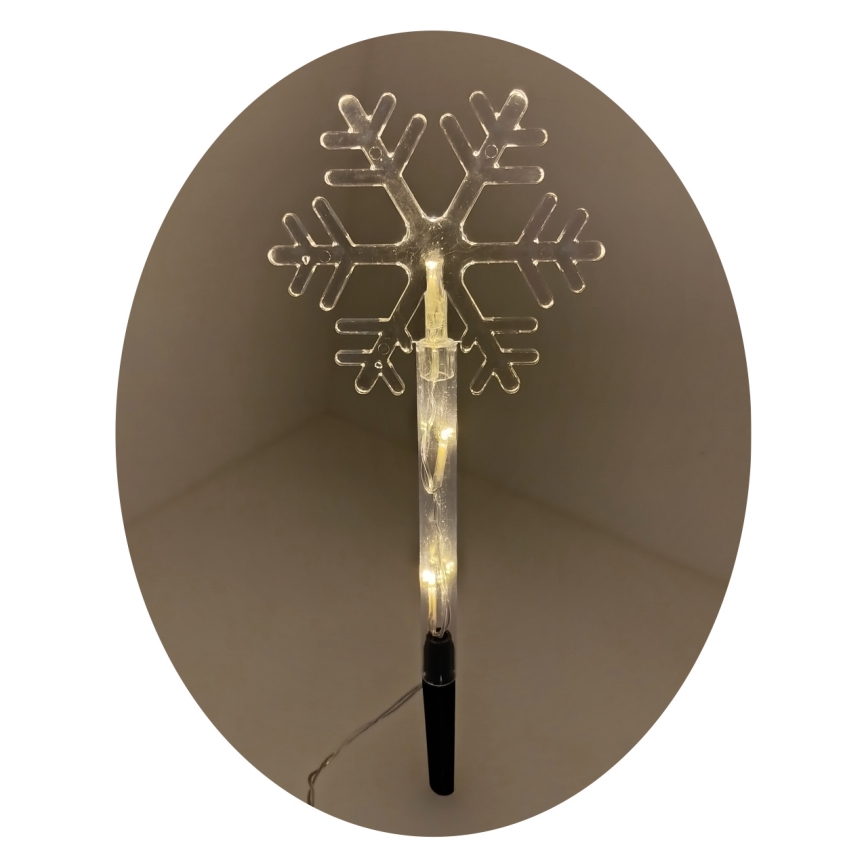 LED vianočná exteriérová dekorácia 3xLED/2xAA IP44 teplá biela vločka