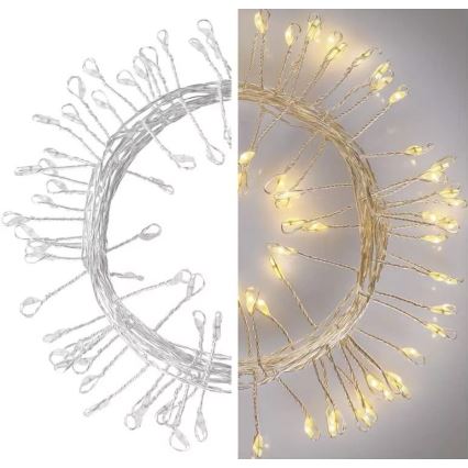 LED Vianočná reťaz 100xLED/3xAA 2,7m teplá biela