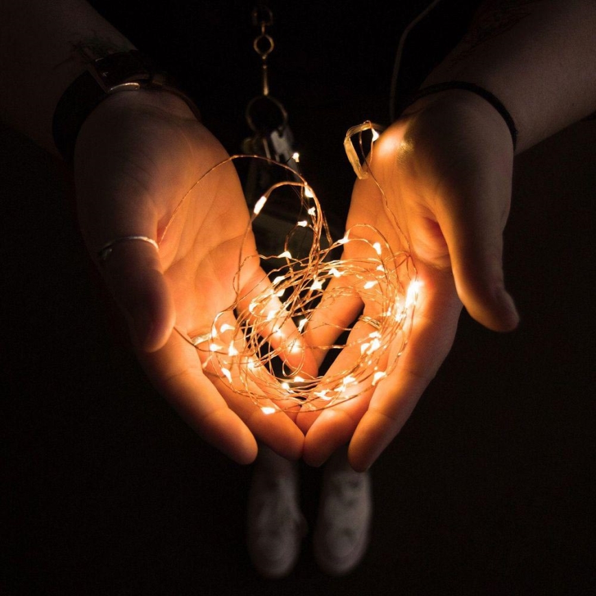 LED Vianočná reťaz 10xLED/2xAA 1,1m teplá biela