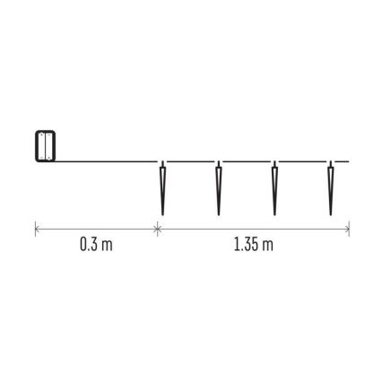 LED Vianočná reťaz 10xLED/2xAA 1,65m