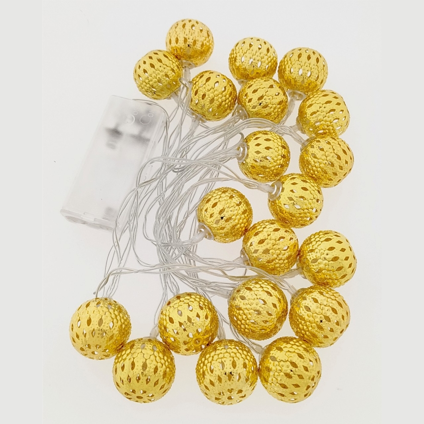 LED Vianočná reťaz 20xLED/3xAA 2,5m teplá biela