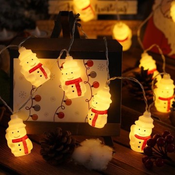LED Vianočná reťaz 20xLED/3xAA/teplá biela 3,3m snehuliaci
