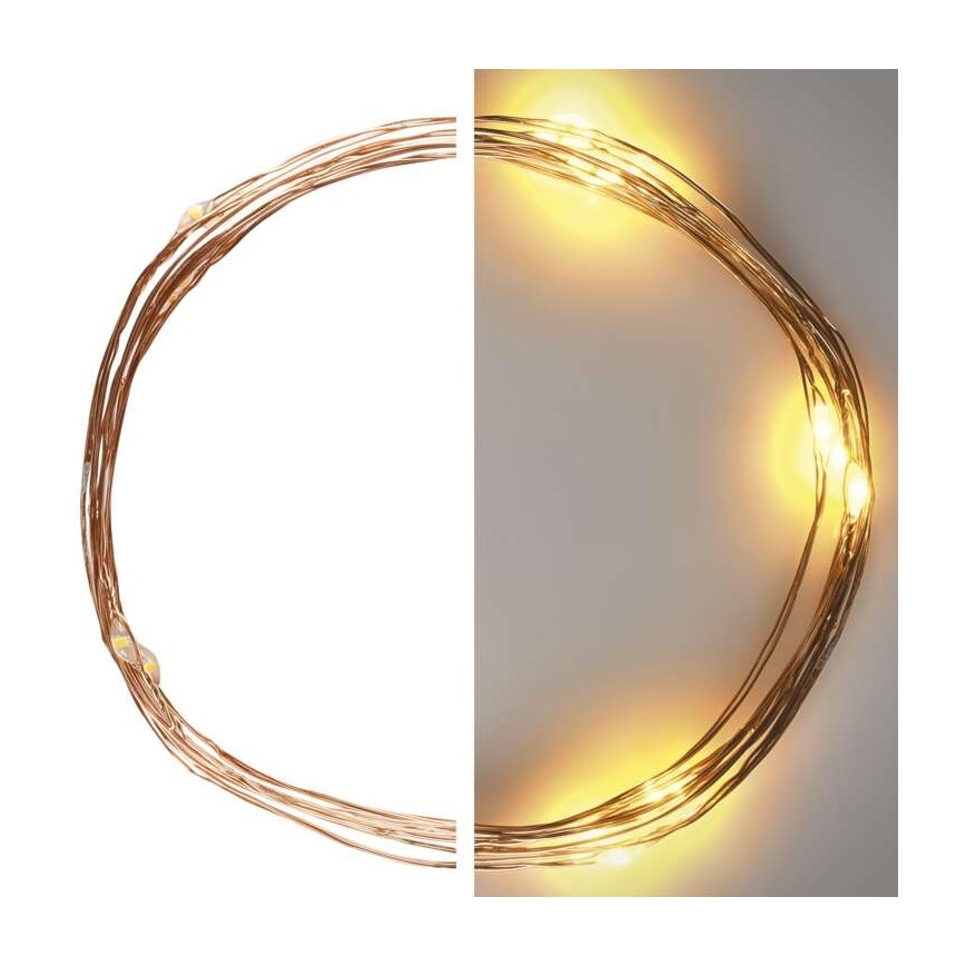 LED vianočná reťaz 20× LED / 2,4 m teplá biela