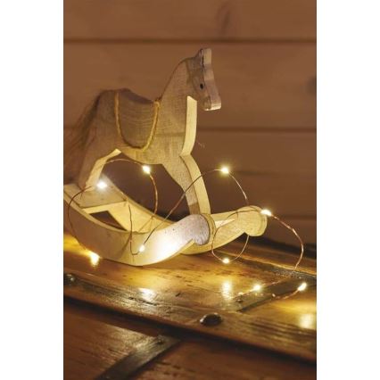 LED vianočná reťaz 20× LED / 2,4 m teplá biela
