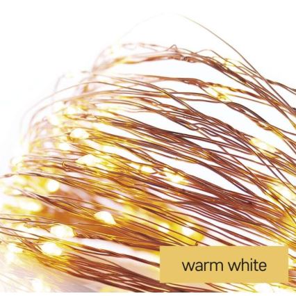 LED vianočná reťaz 20× LED / 2,4 m teplá biela