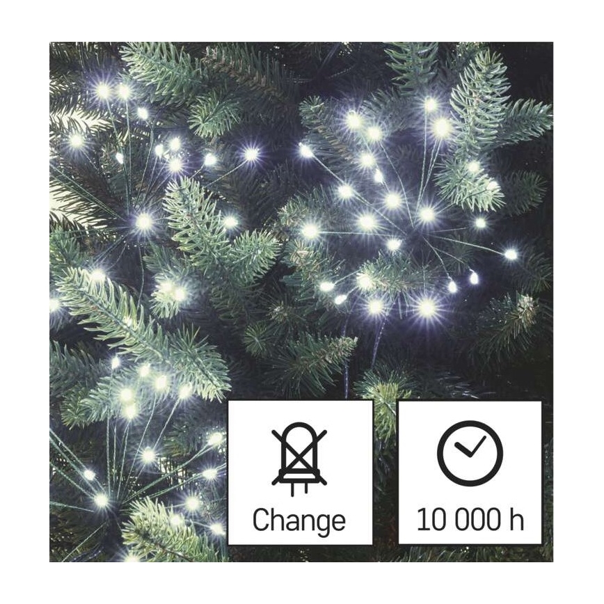 LED Vianočná reťaz 300xLED/8,2m studená biela