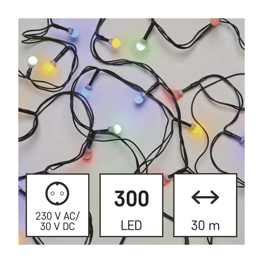 LED Vianočná svetelná reťaz 300xLED/8 funkcií 35m IP44 teplá biela
