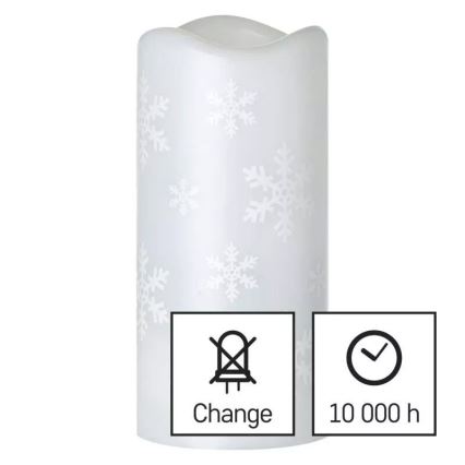 LED Vianočná sviečka LED/3xAAA vločky studená biela