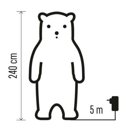 LED Vianočná vonkajšia dekorácia  4xLED/13W/230V IP44 medveď