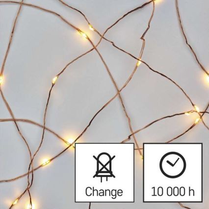 LED Vianočná vonkajšia reťaz 100xLED/15m IP44 teplá biela